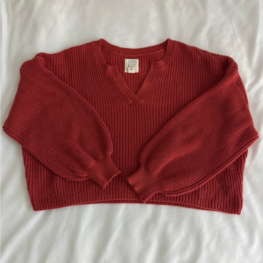 Billabong Deep Red V-Neck Sweater